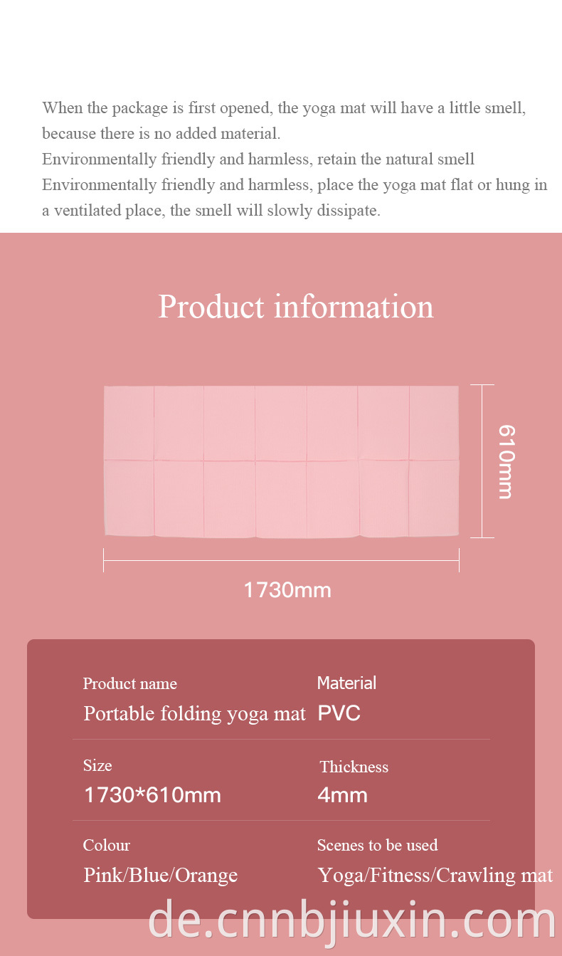Großhandel billig umweltfreundlich bequemer ungiftiger waschbarer faltbarer PVC-Yogamatte